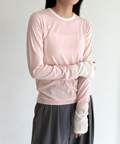 透視羅紋疊穿長袖T恤