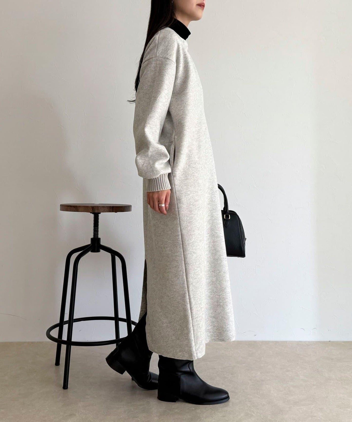 軟質針織呢連衣裙