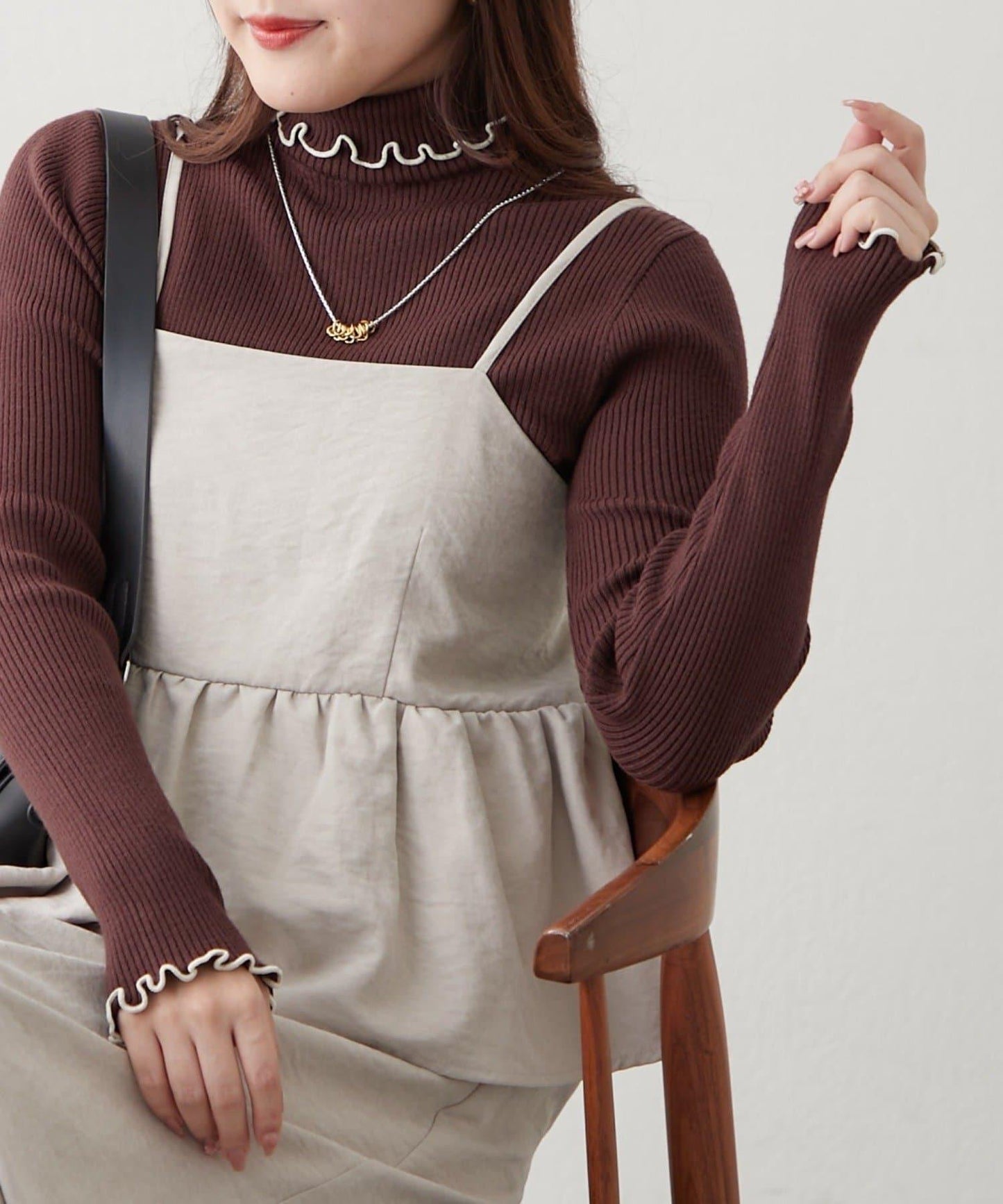 【RMAF】微喇高領羅紋針織衫