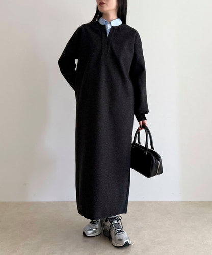 軟質針織呢連衣裙