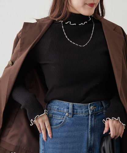 【RMAF】微喇高領羅紋針織衫