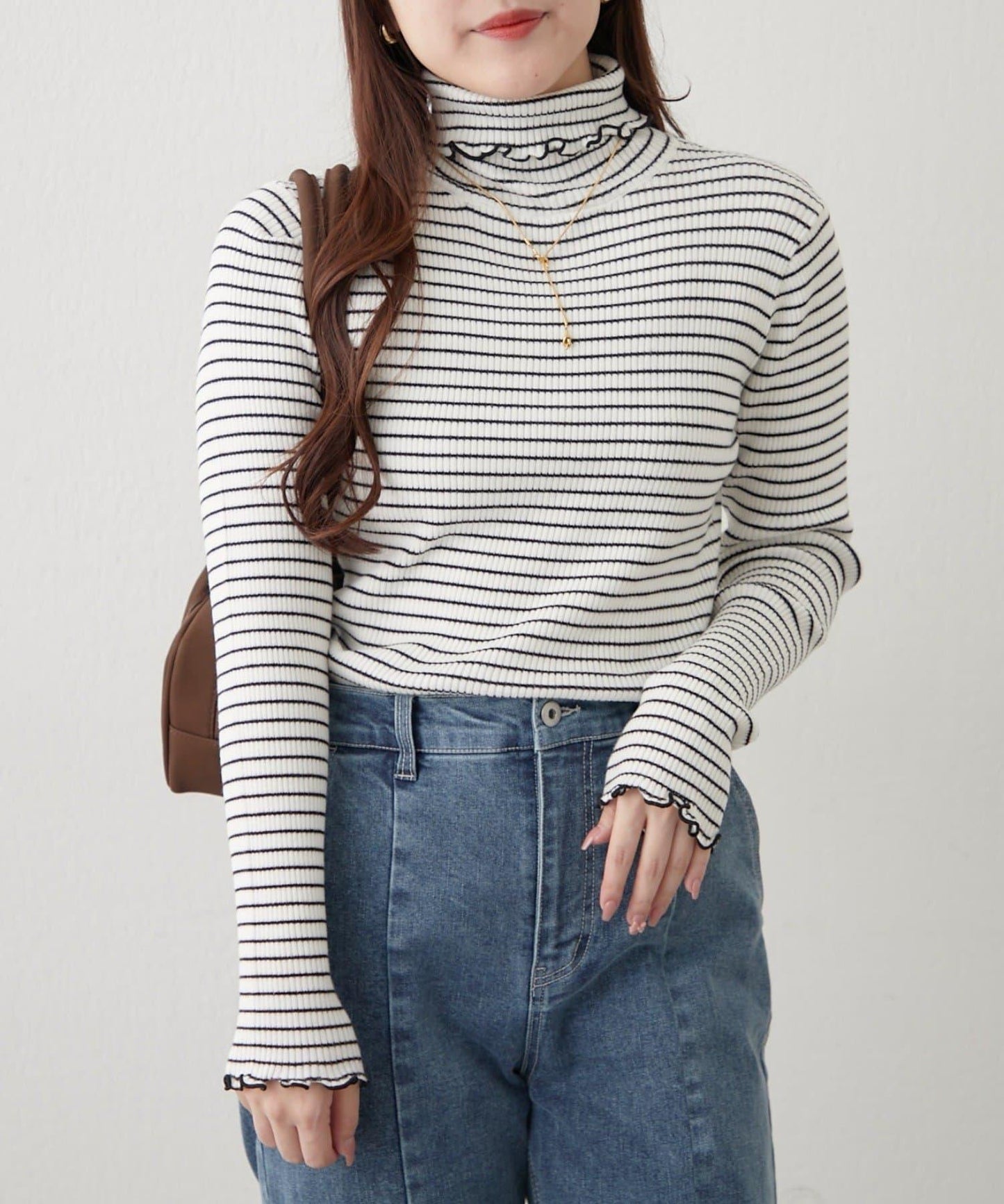 【RMAF】微喇高領羅紋針織衫