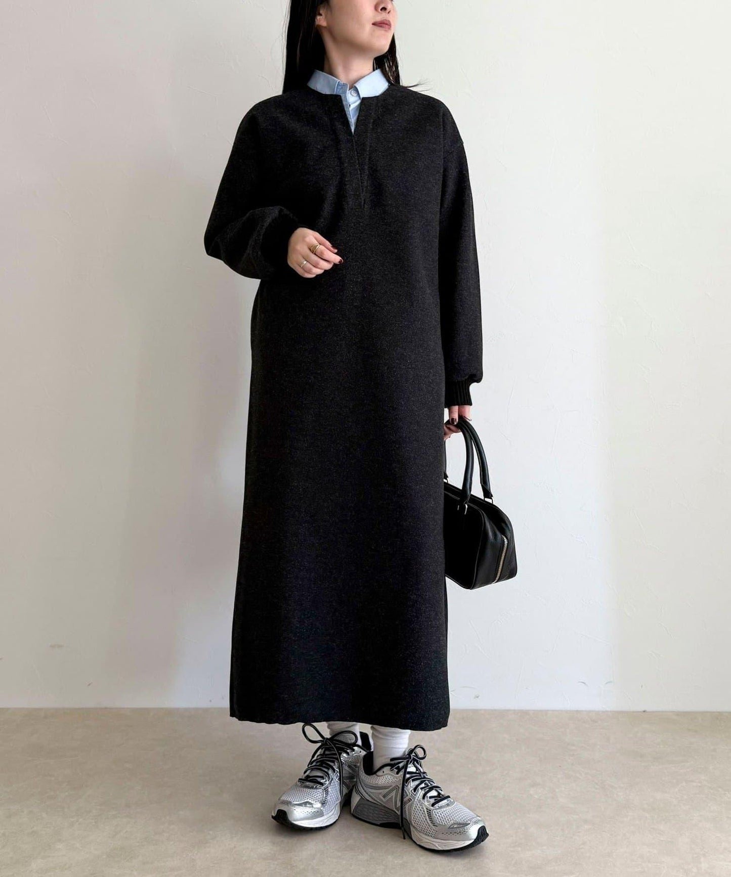 軟質針織呢連衣裙