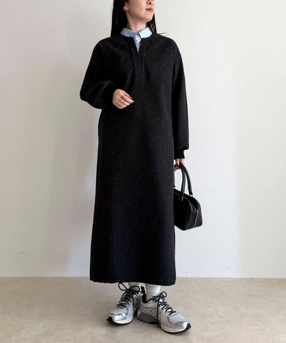 軟質針織呢連衣裙