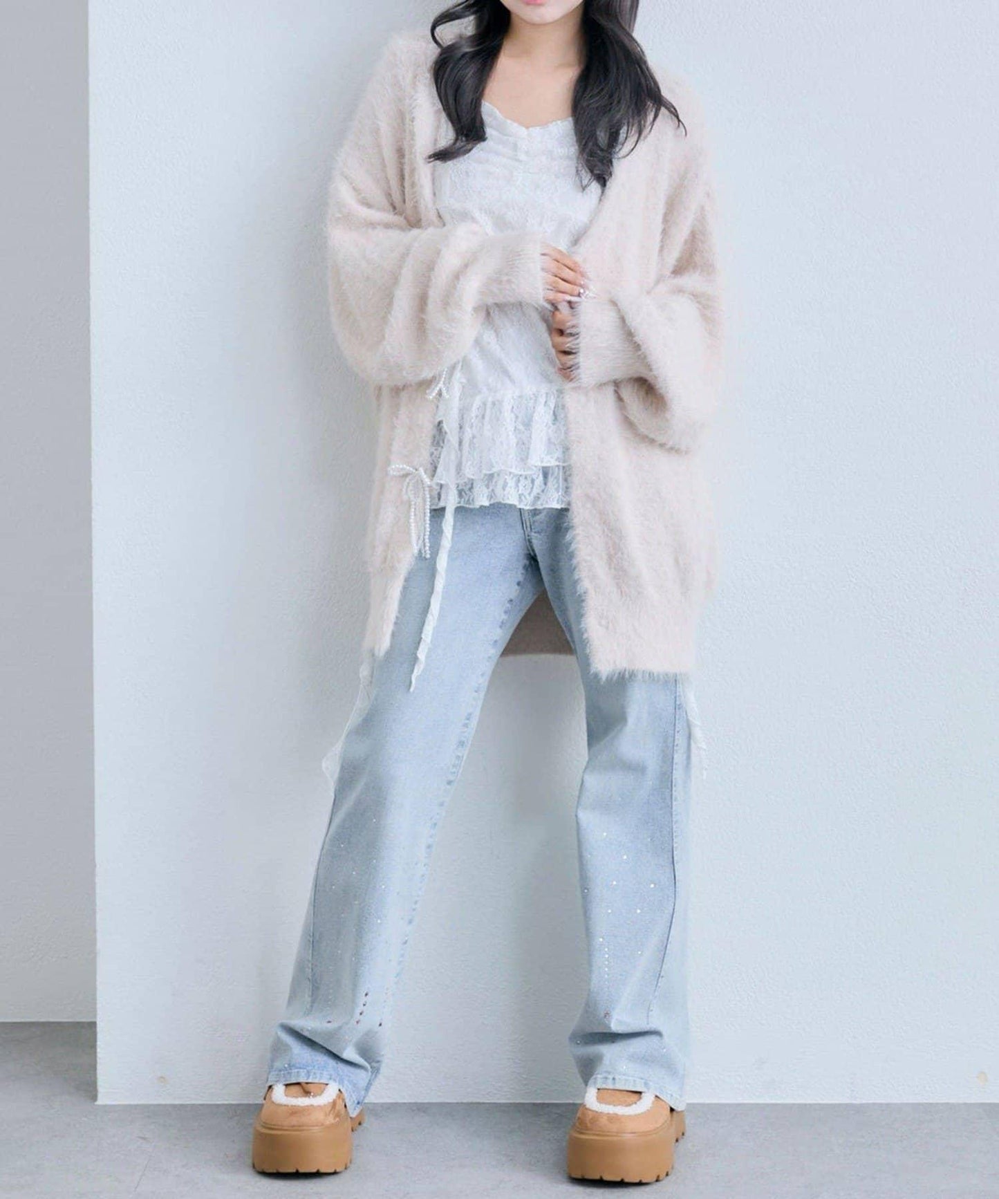 【OLIVE des OLIVE】荷葉邊長款吊帶背心