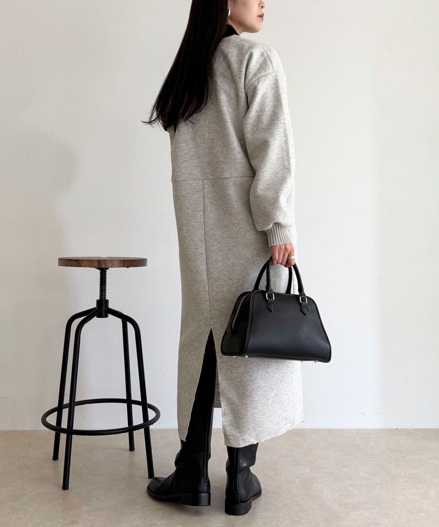 軟質針織呢連衣裙