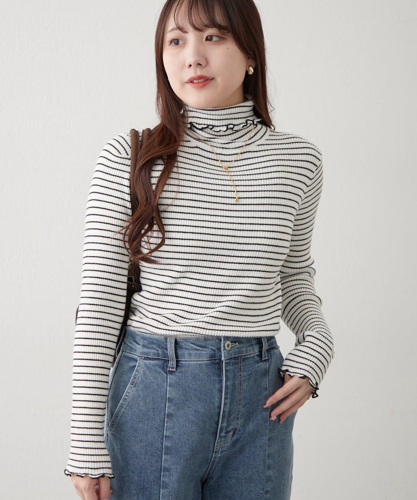 【RMAF】微喇高領羅紋針織衫