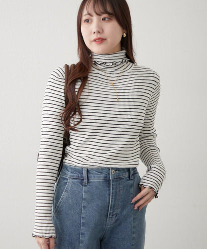 【RMAF】微喇高領羅紋針織衫