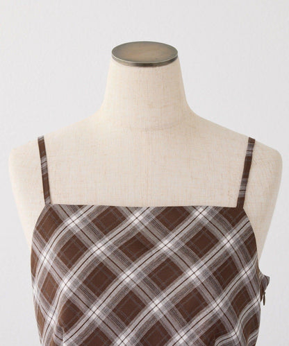 後背繫帶蕾絲吊帶連衣裙