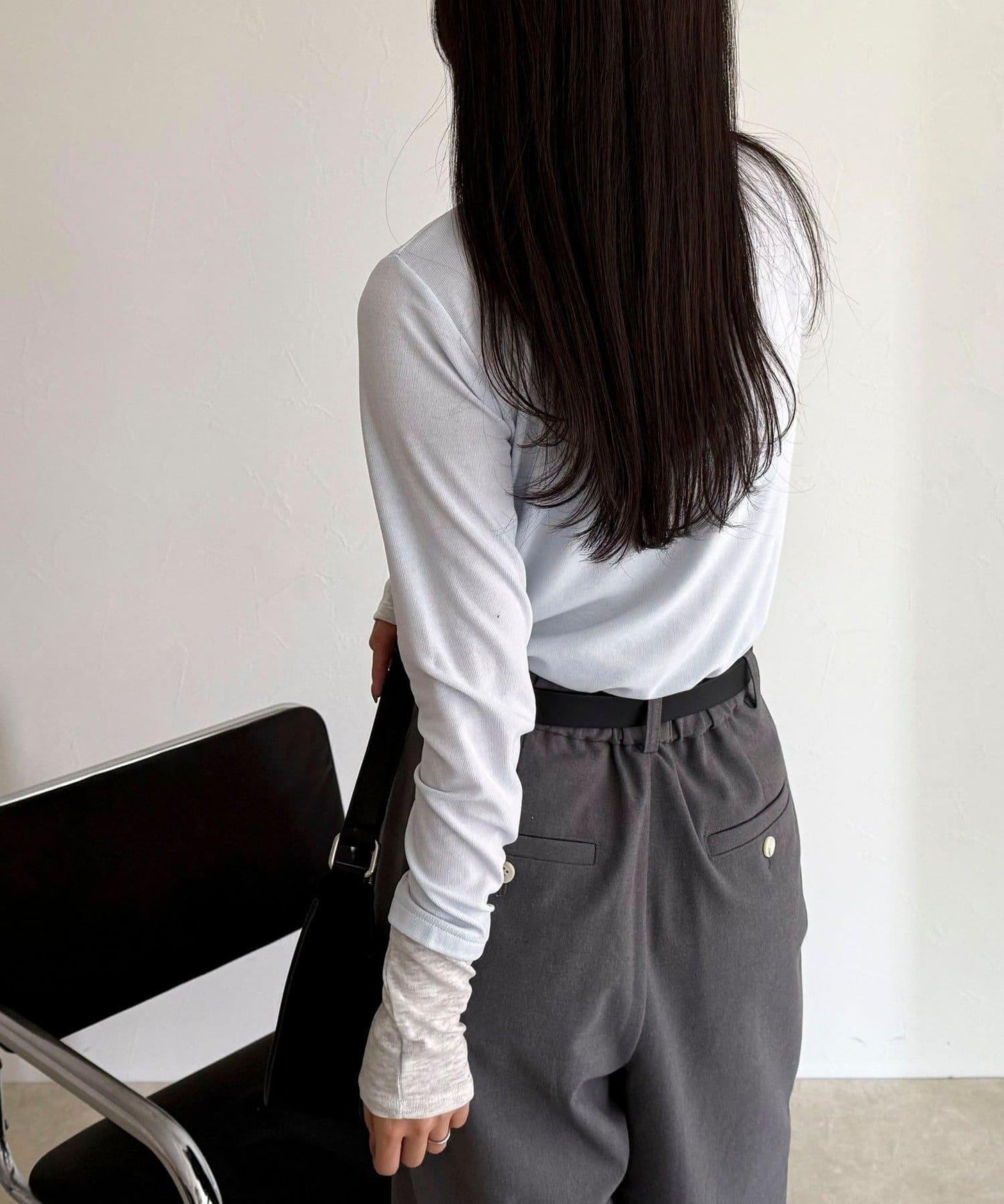 透視羅紋疊穿長袖T恤