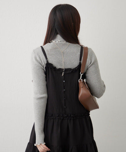 【RMAF】微喇高領羅紋針織衫