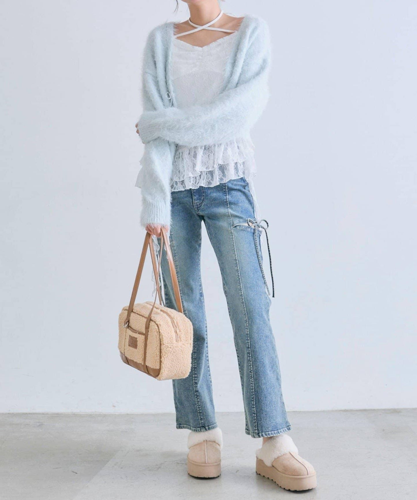 【OLIVE des OLIVE】荷葉邊長款吊帶背心