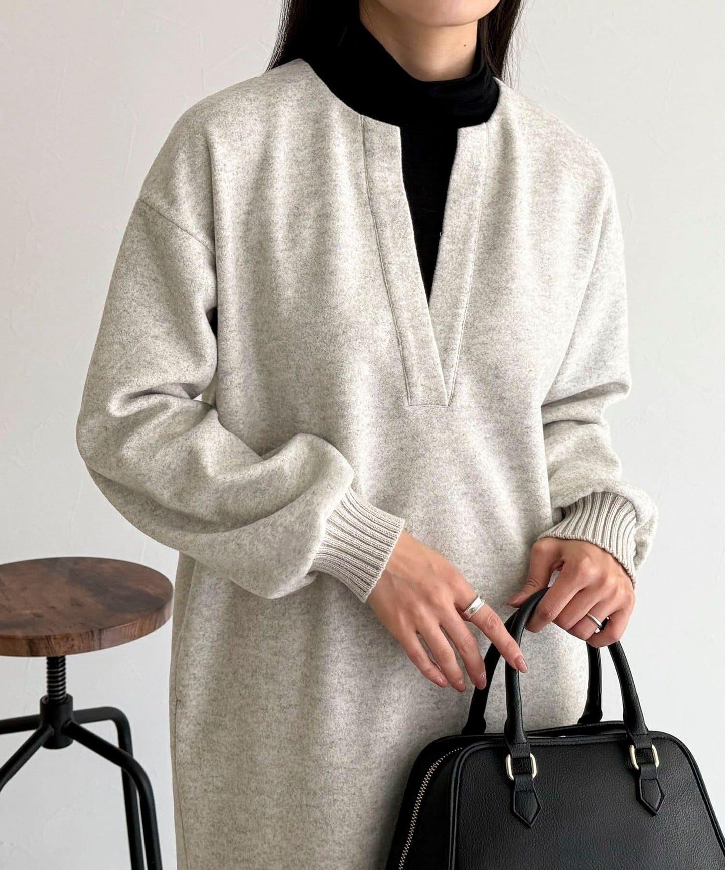 軟質針織呢連衣裙