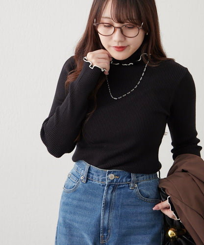 【RMAF】微喇高領羅紋針織衫