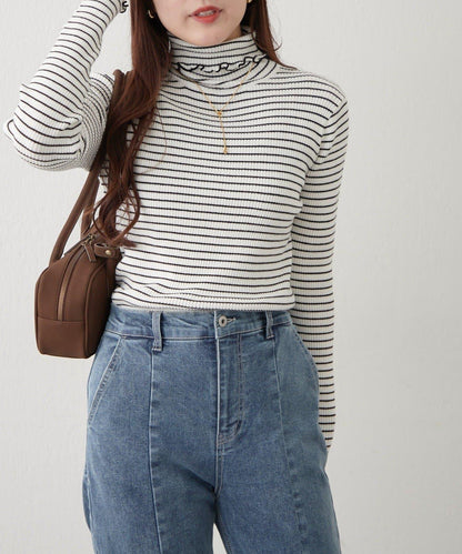 【RMAF】微喇高領羅紋針織衫