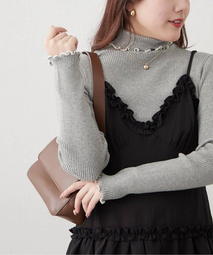 【RMAF】微喇高領羅紋針織衫