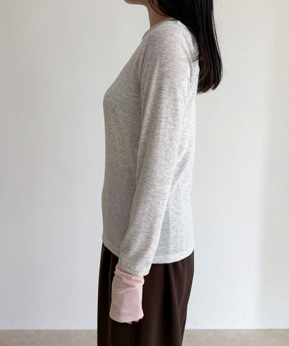 透視羅紋疊穿長袖T恤