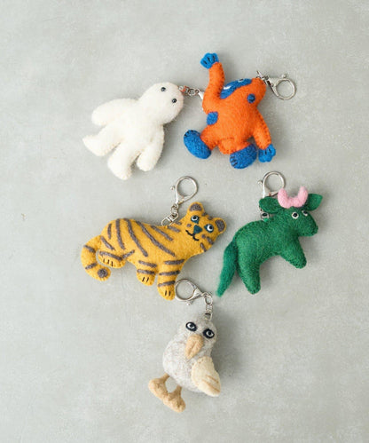 羊毛氈動物鑰匙扣