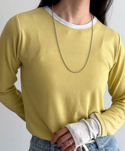 透視羅紋疊穿長袖T恤