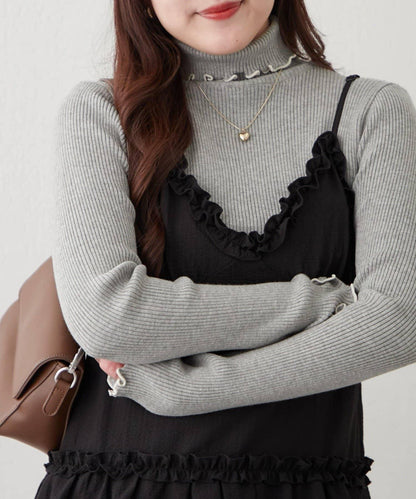 【RMAF】微喇高領羅紋針織衫