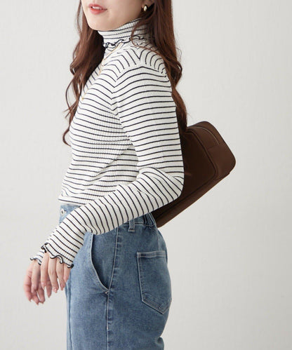 【RMAF】微喇高領羅紋針織衫