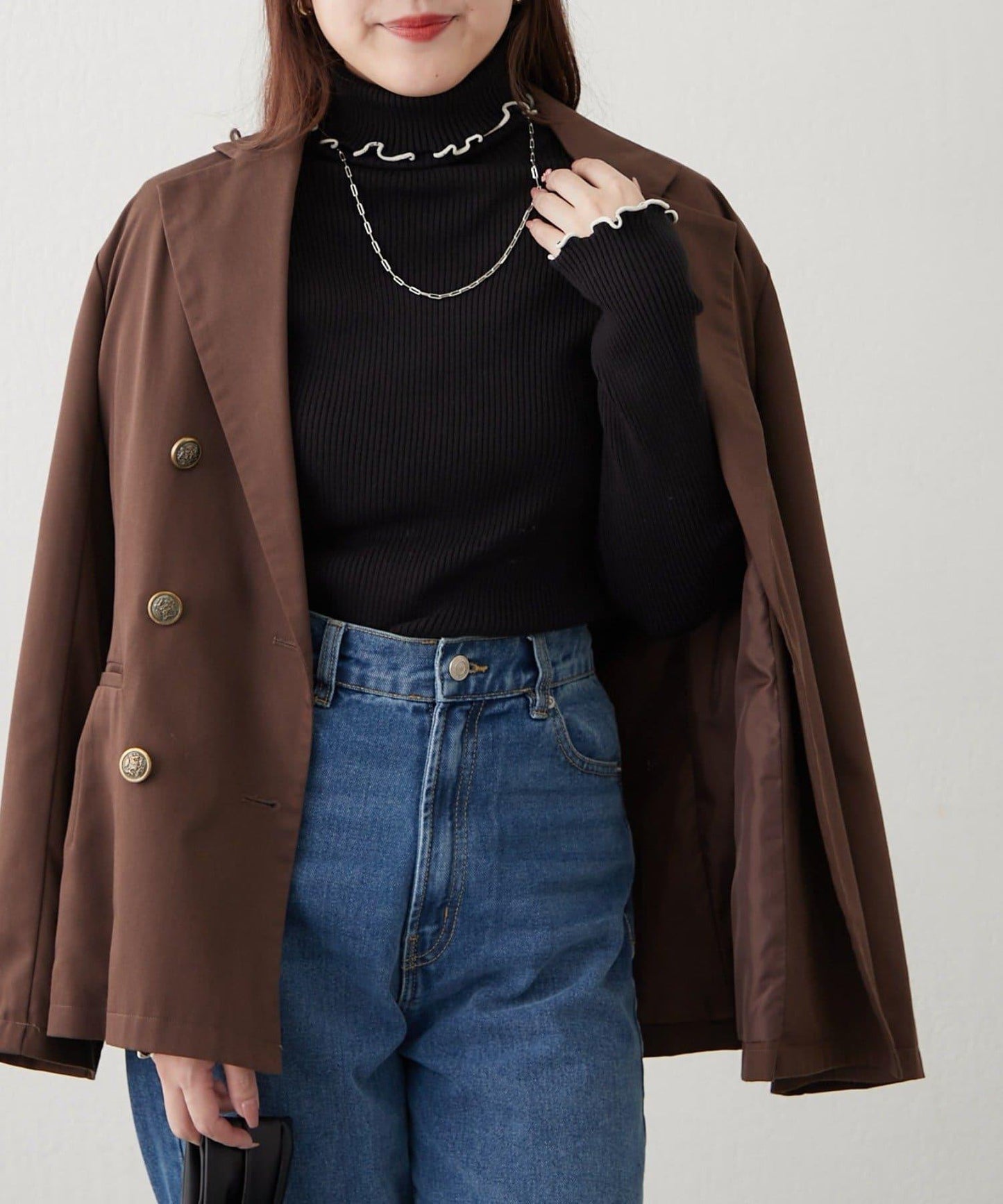 【RMAF】微喇高領羅紋針織衫