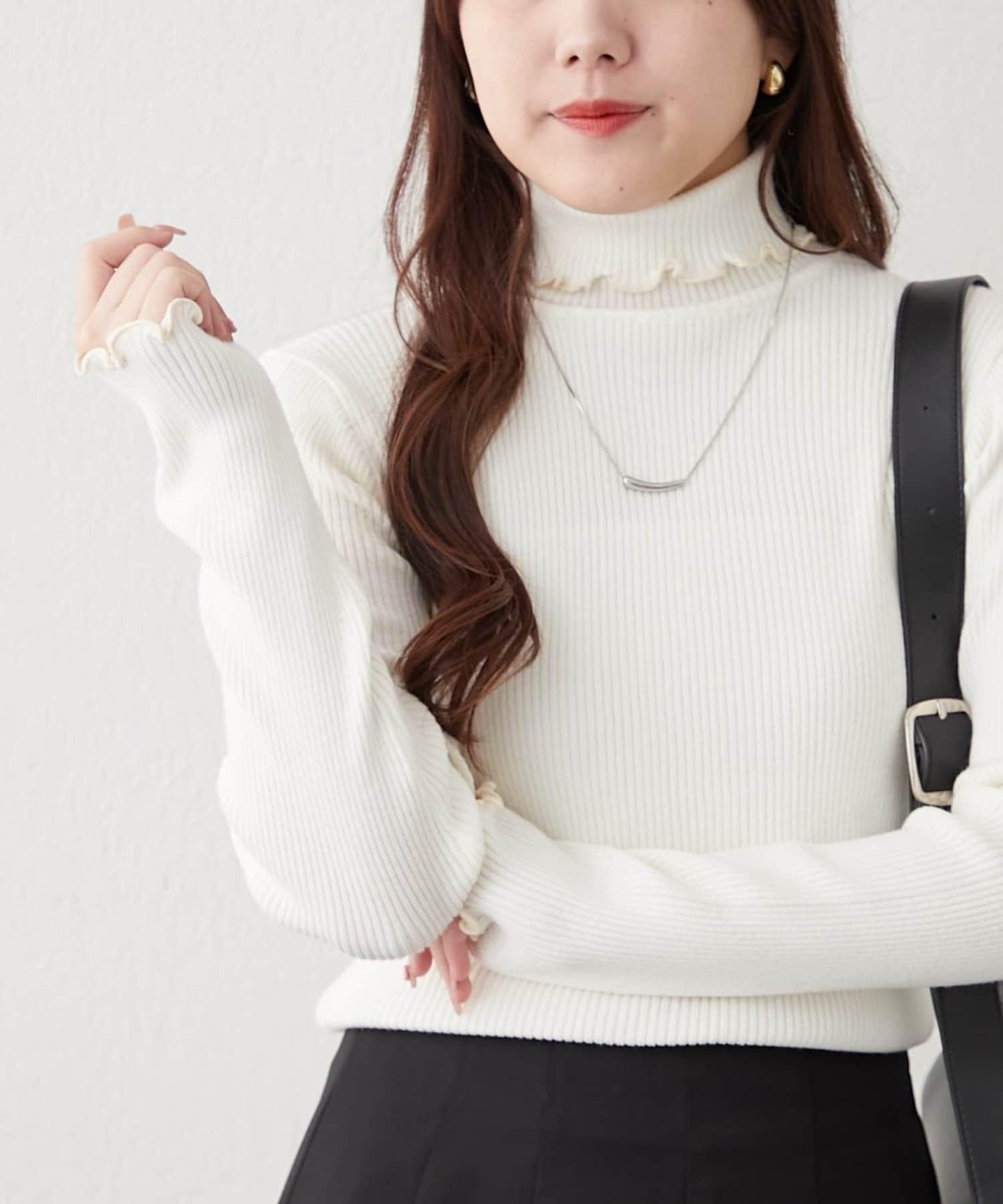 【RMAF】微喇高領羅紋針織衫