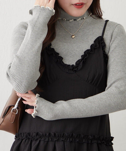 【RMAF】微喇高領羅紋針織衫