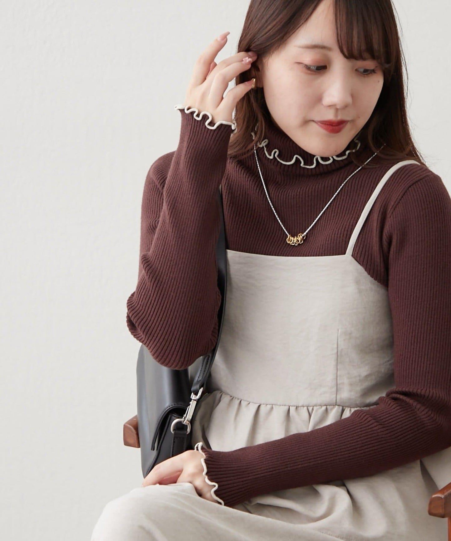 【RMAF】微喇高領羅紋針織衫