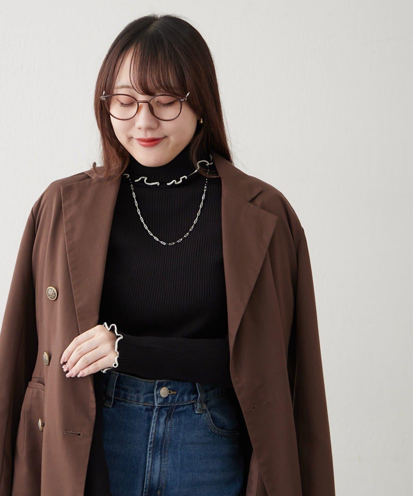 【RMAF】微喇高領羅紋針織衫