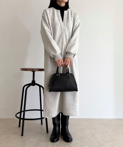 軟質針織呢連衣裙