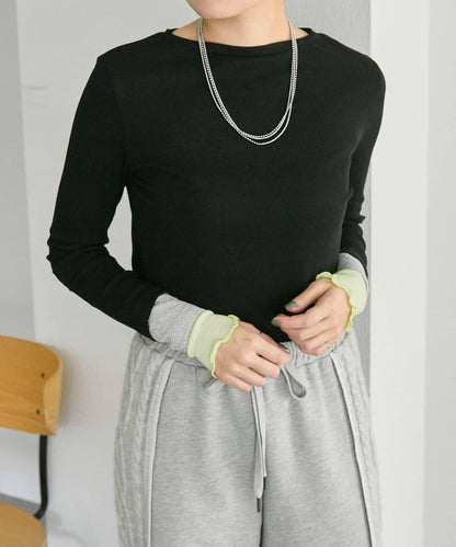 羅紋袖荷葉邊針織衫【SUM1 STYLE】