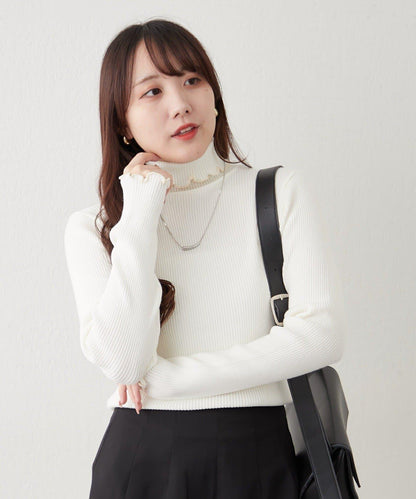 【RMAF】微喇高領羅紋針織衫