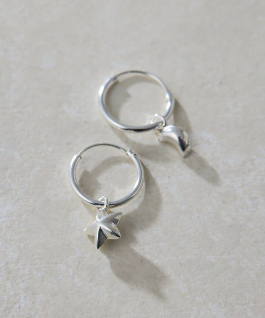 《スターリングシルバー使用》月亮造型耳釘