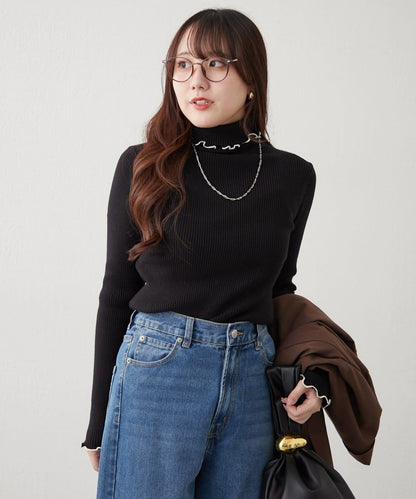 【RMAF】微喇高領羅紋針織衫