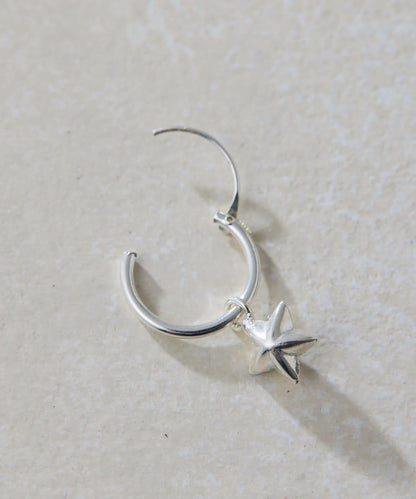《スターリングシルバー使用》月亮造型耳釘