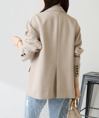 【帶內襯】粗花呢寬鬆夾克