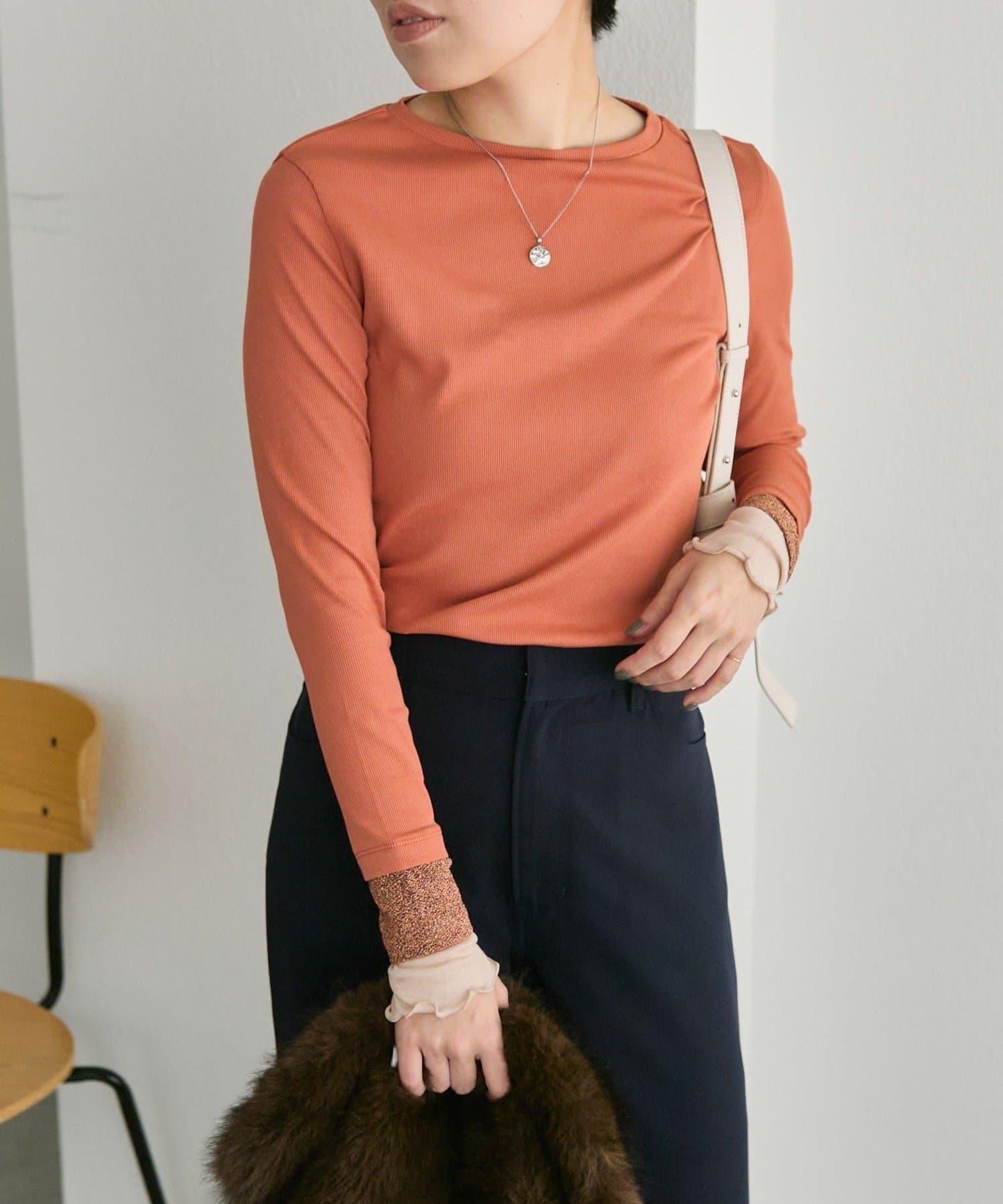 羅紋袖荷葉邊針織衫【SUM1 STYLE】