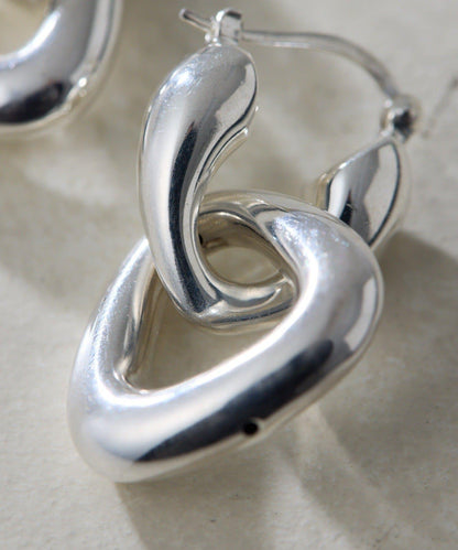 《スターリングシルバー使用》2WAY三角形圈式耳環