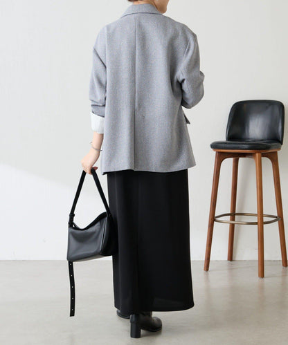 【帶內襯】粗花呢寬鬆夾克