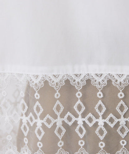 【推薦疊穿】蝴蝶結領下襬蕾絲拼接襯衫