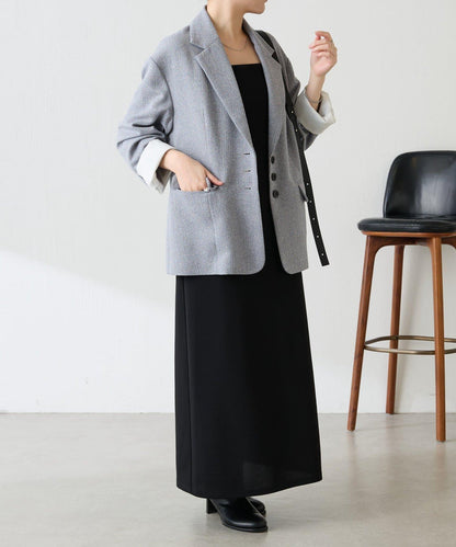 【帶內襯】粗花呢寬鬆夾克