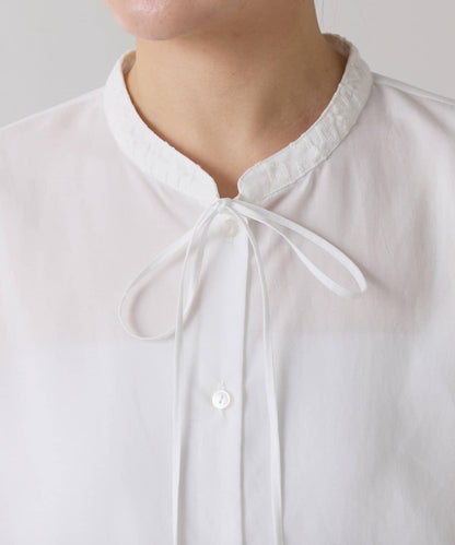 【推薦疊穿】蝴蝶結領下襬蕾絲拼接襯衫