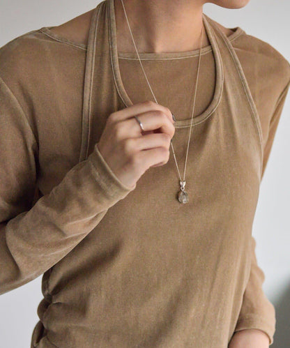 《スターリングシルバー使用》哈基瑪水晶項鍊