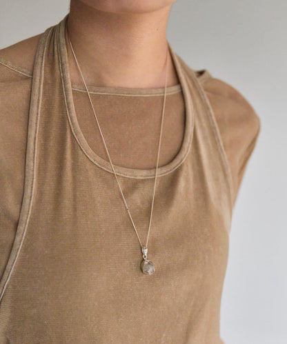 《スターリングシルバー使用》哈基瑪水晶項鍊