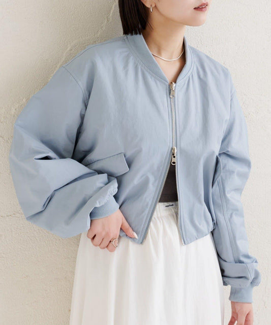 緞面短款夾克