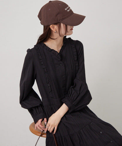 棉質荷葉邊連衣裙