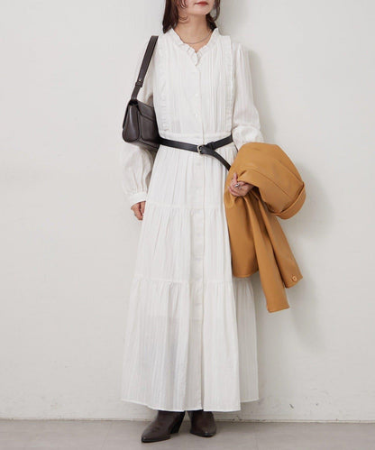 棉質荷葉邊連衣裙