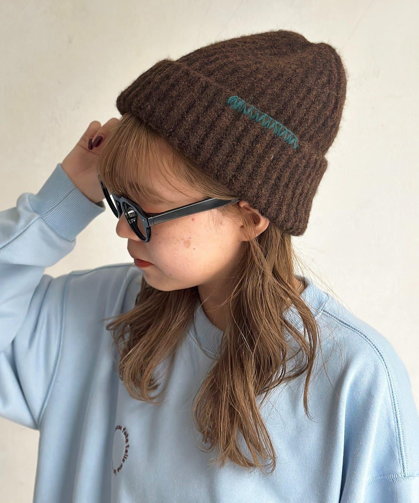 拼色縫線針織帽