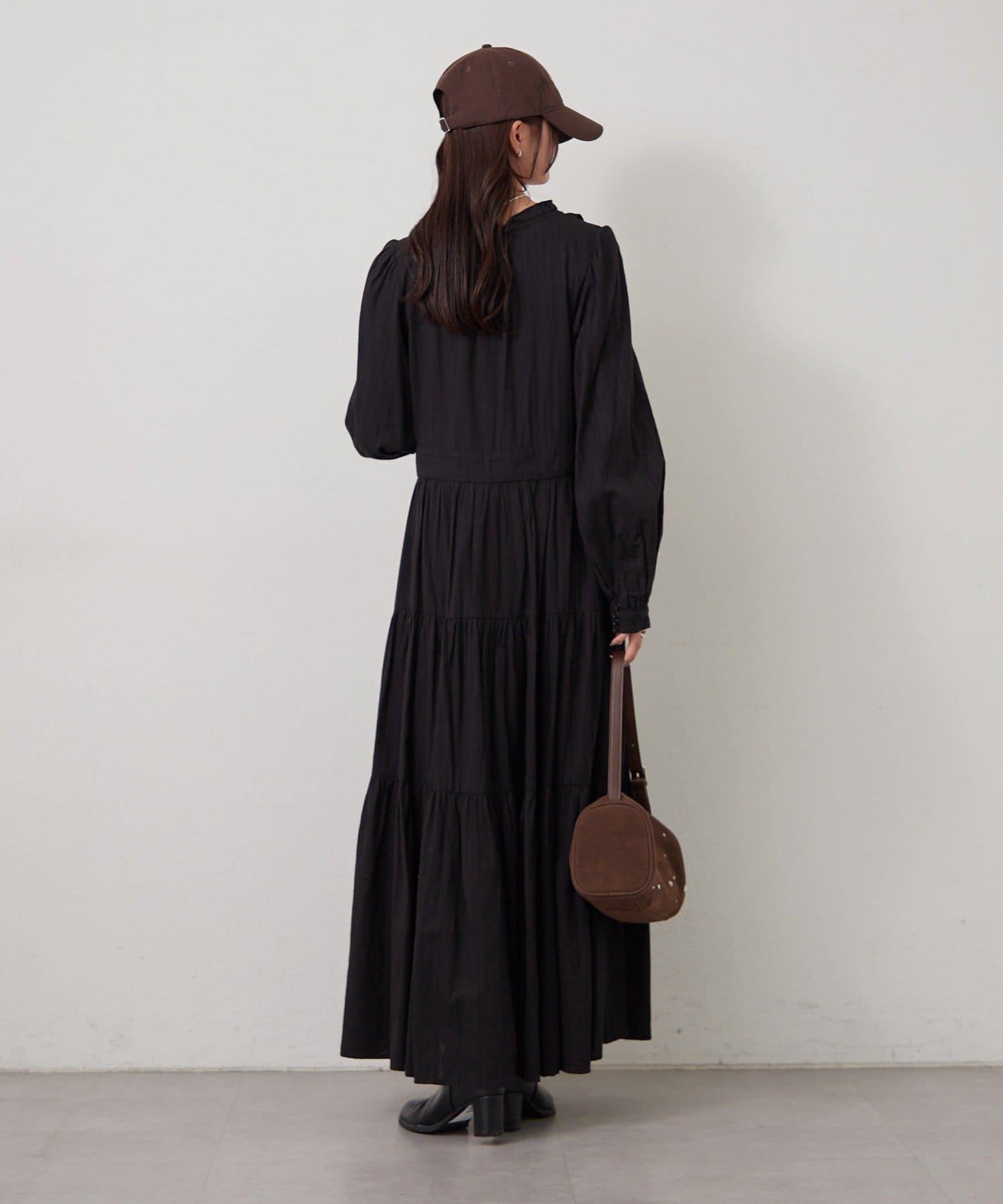 棉質荷葉邊連衣裙